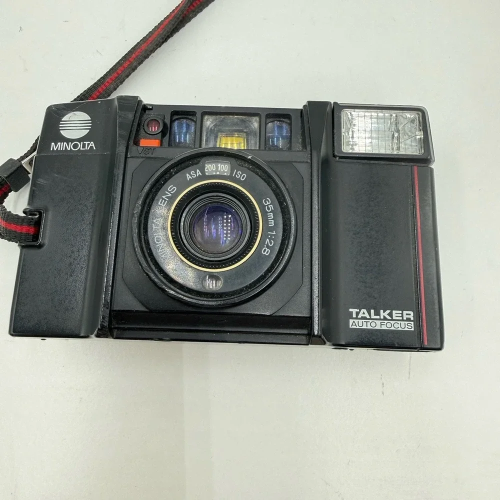 Minolta Talker AFSv 35mm Point Shoot Film Camera Autofocus Tested Working w Case